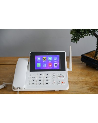 FEIYAQI 4G LTE GSM Desk Phone Bluetooth Wi-Fi Touch Screen. Dual SIM Cards